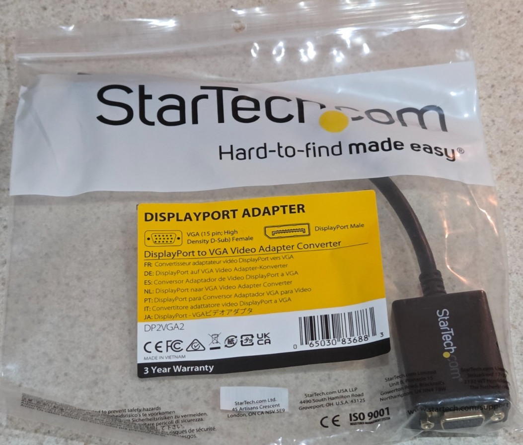 StarTech DP2VGA2 DisplayPort to VGA Active Adapter Video Converter New