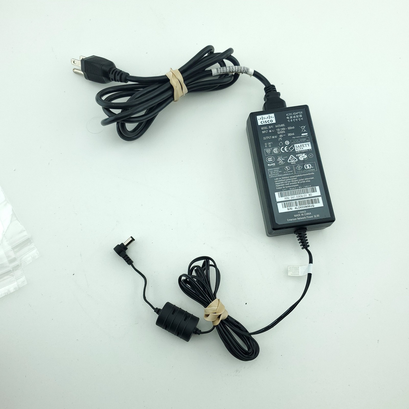 Cisco AA25480L Power Supply AC Adapter 48V 380mA 341-0306-01 B0 IP Phone AP