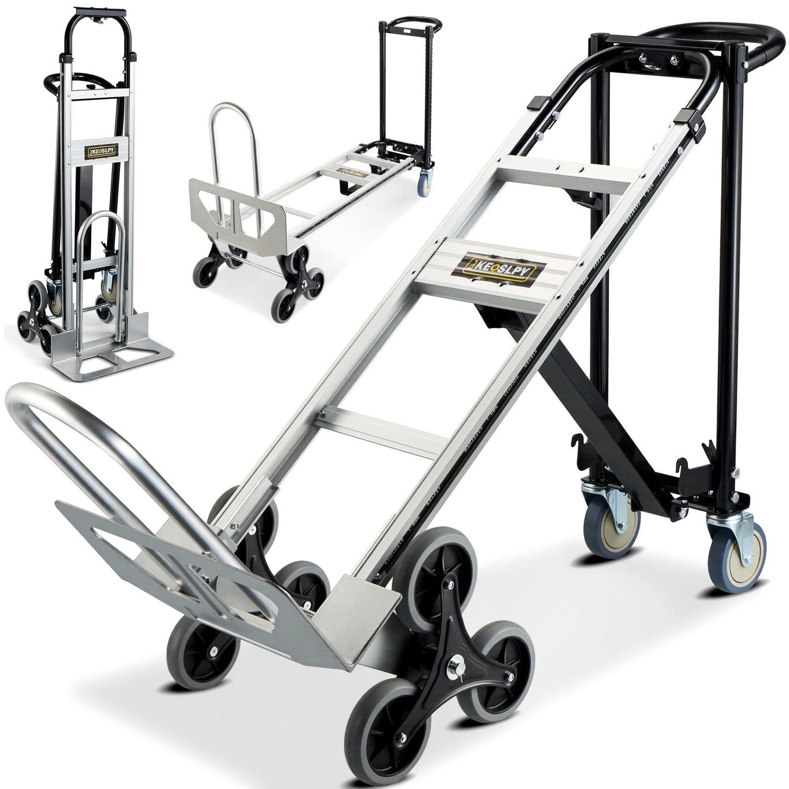Upgrade 3 in 1 Industrial Convertible Aluminum Hand Truck Dolly 1000 LBS