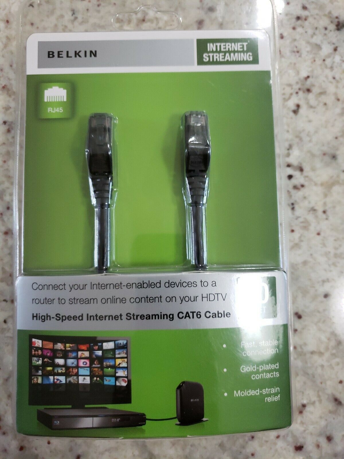 Brand New Belkin High-Speed Internet Streaming CAT6 Cable 10 Ft - FACTORY SEALED