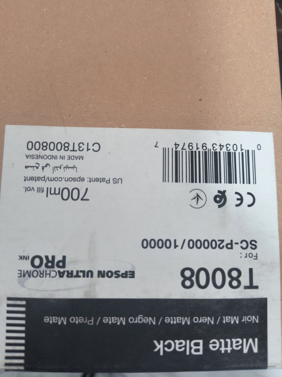 Genuine Sealed Epson T8008 Matte Black 700ml UltraChrome PRO Ink Cartridge