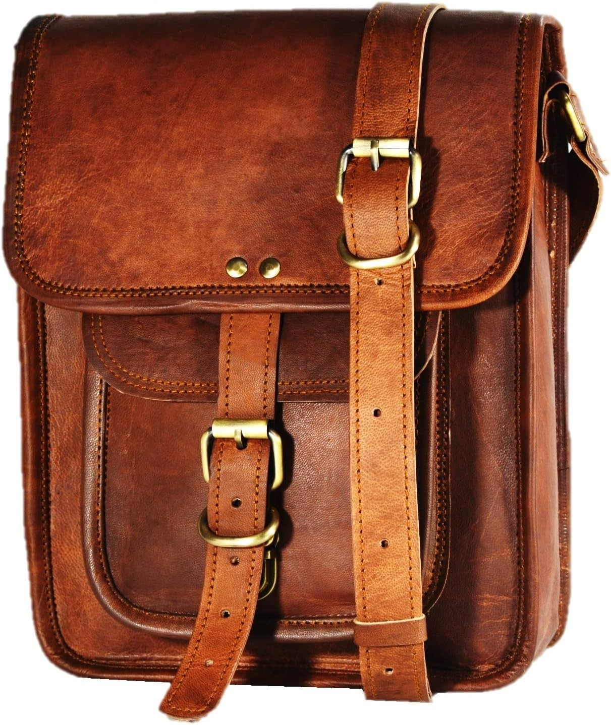 Satchel And Fable Leather I Pad Messenger Tablet Cross Body Shoulder Bag 11 Inch