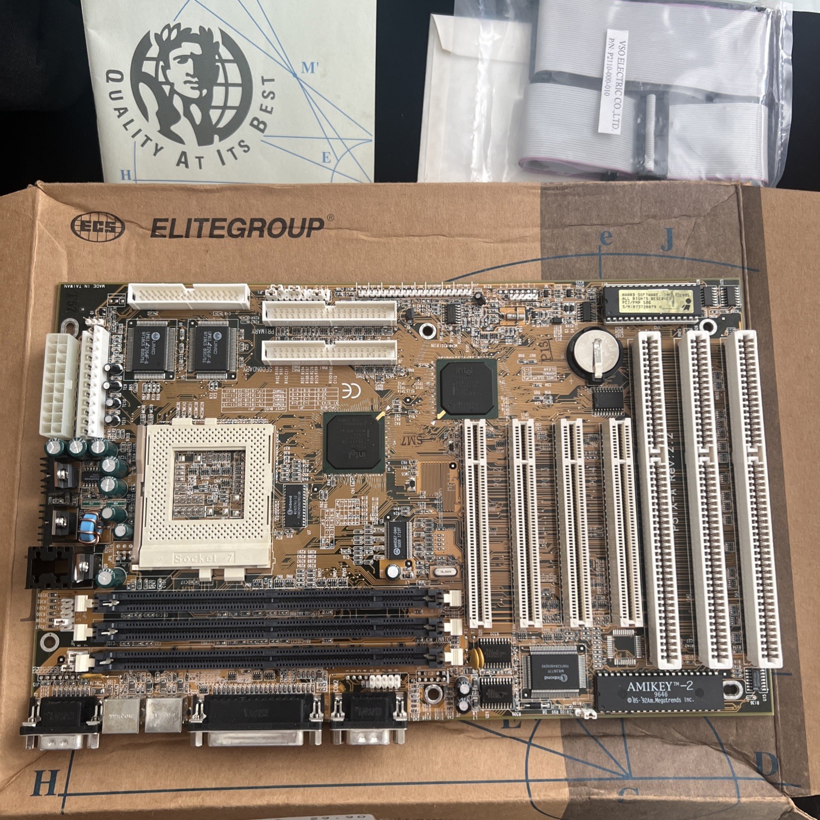 Motherboard ECS P5TX-A SOCKET 7 SDRAM PCI ISA Untested AS IS