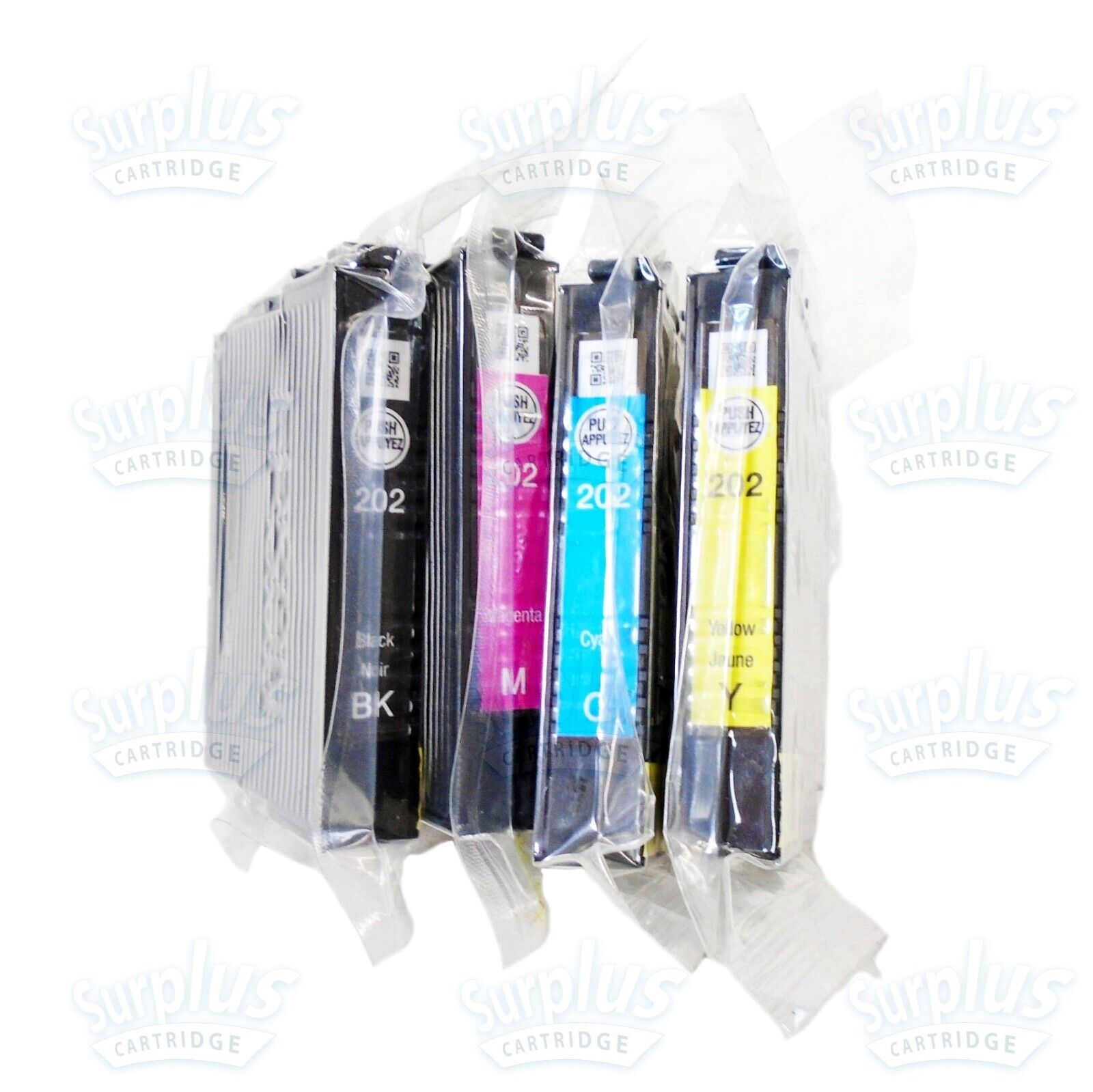 4pk Genuine Epson Claria 202 Black & 202 Color Ink Cartridges XP-5100 WF-2860