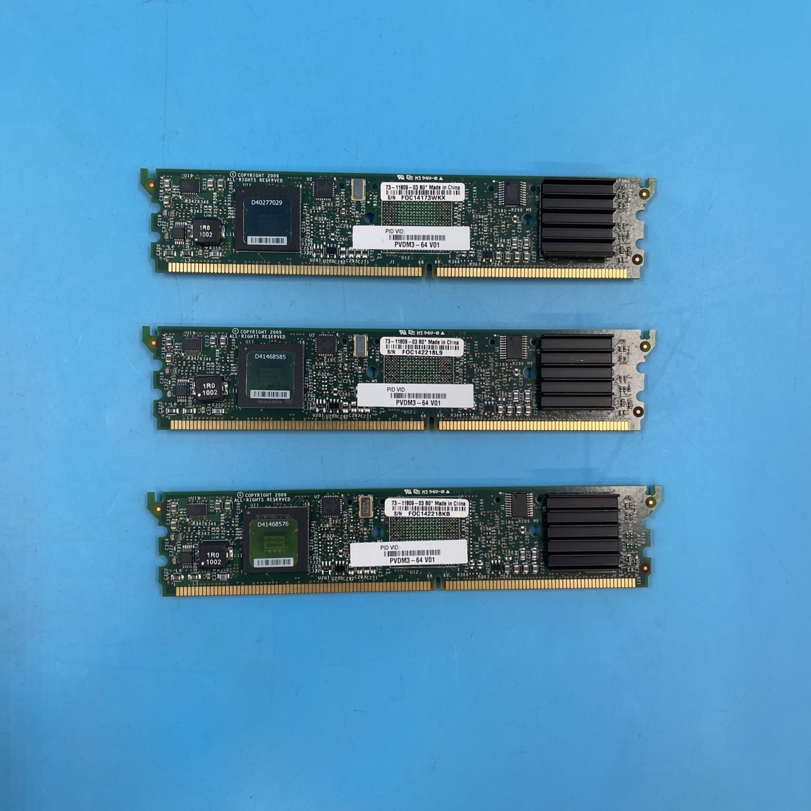 (LOT Of 3) CISCO PVDM3-64 V01 73-11809 High-Density Packet Voice DSP Module