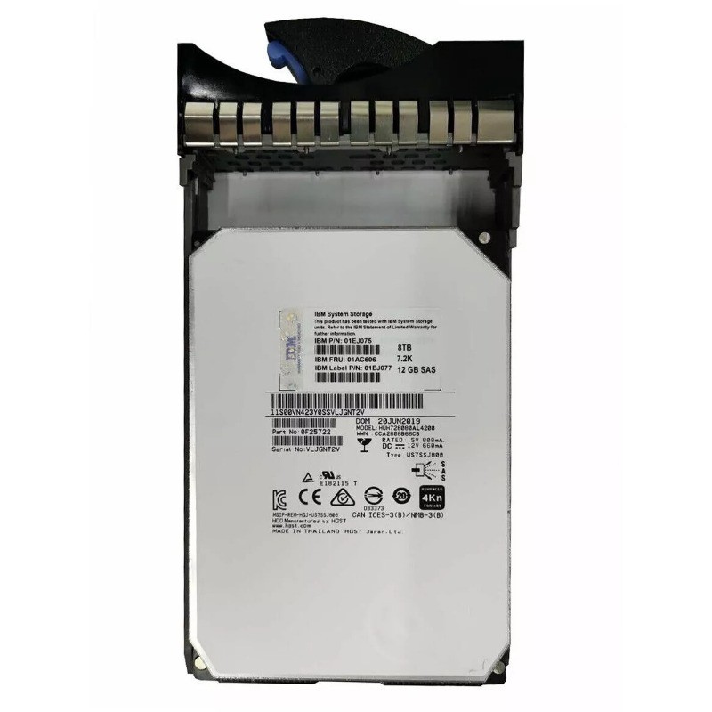 01AC606 01DE393 01EJ075 01EJ077 IBM 8TB 7.2K 12Gb SAS 3.5" V5000 HDD Hard Drive
