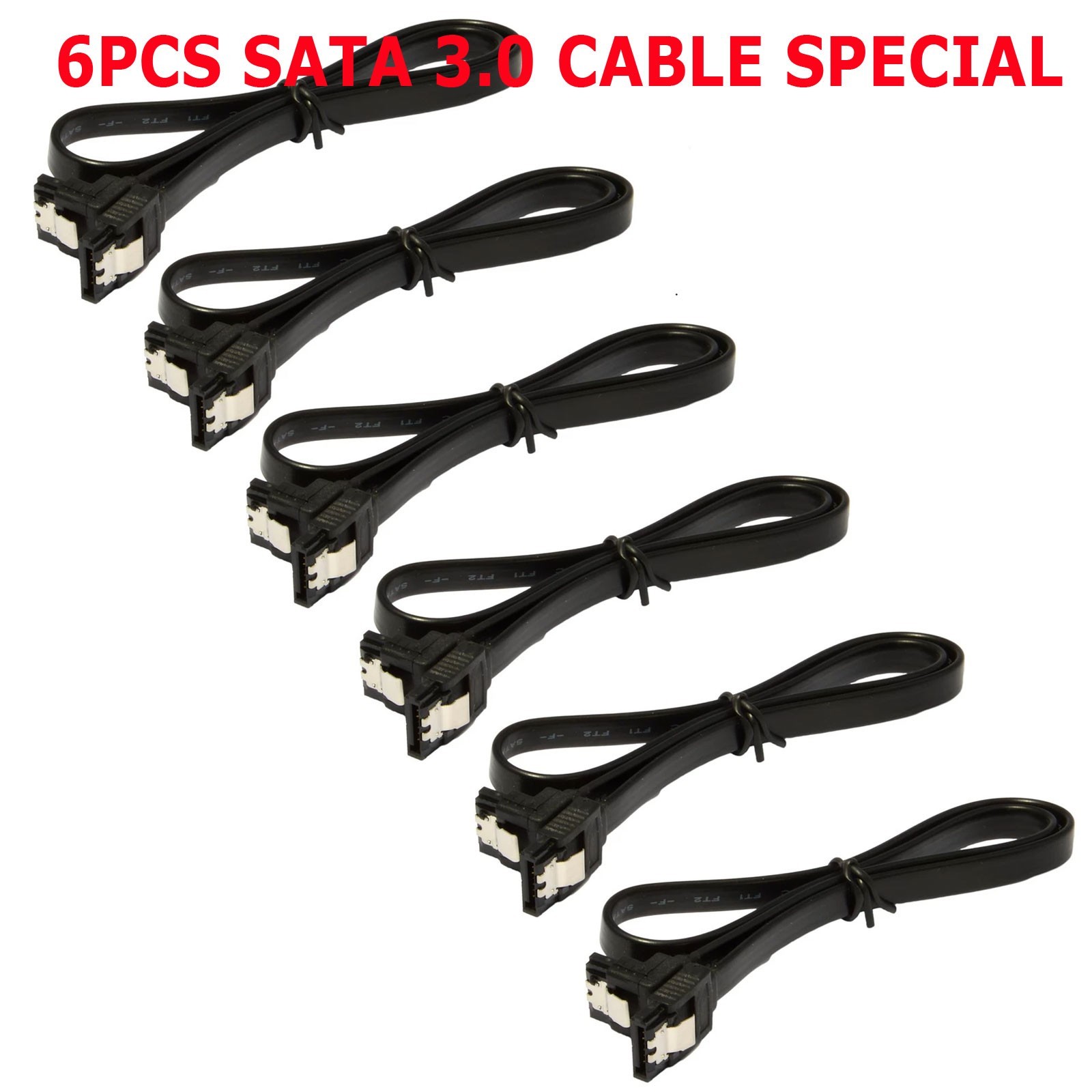 6x 18" SATA 3.0 Cable SATA3 III 6GB/s Right Angle SSD HDD Hard Drive, Blue