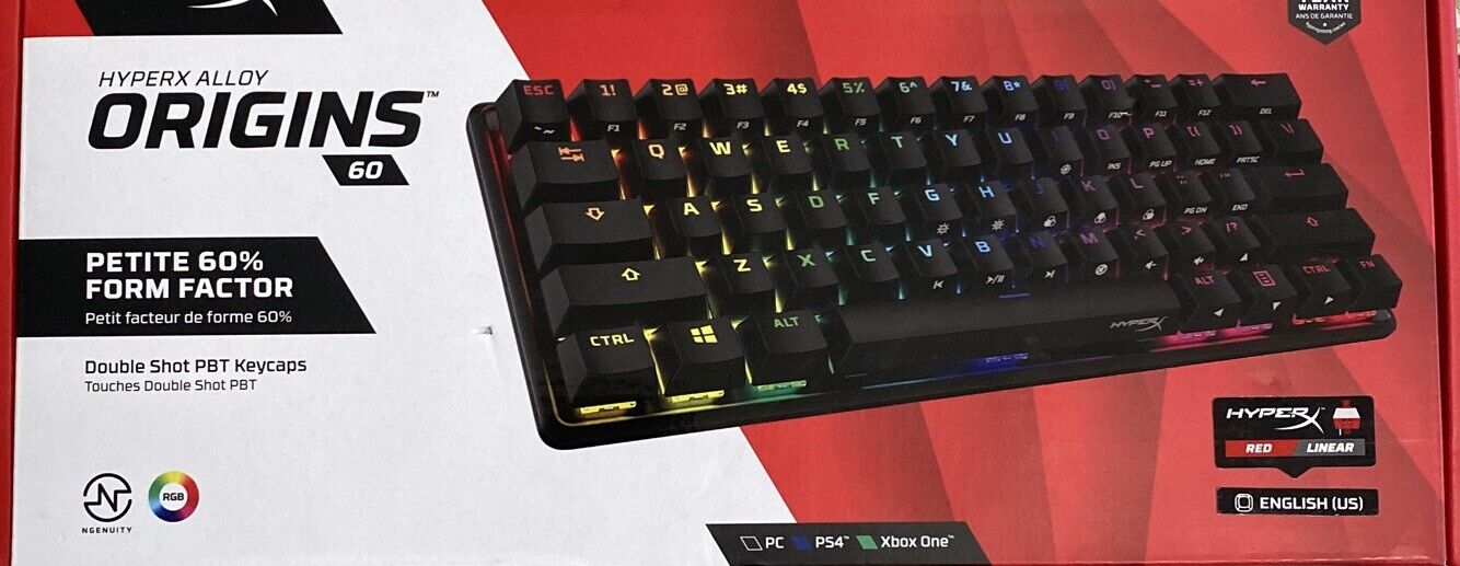 HyperX - Alloy Origins 60% Wired Mechanical Linear Red Switch Gaming Keyboard...