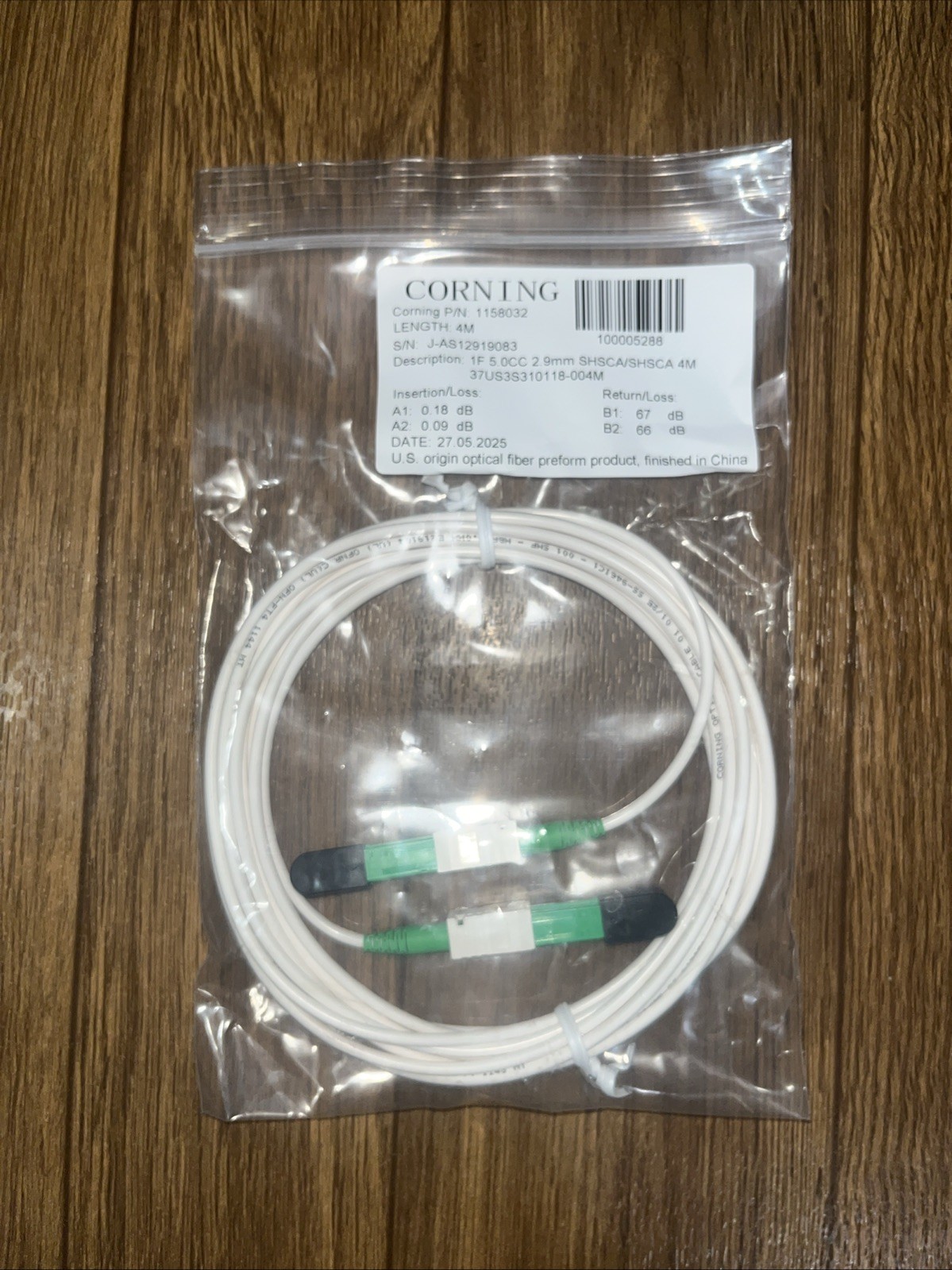 Corning 1158032 Fiber Patch 1F5OCC 2.9mm SHSCA (A)