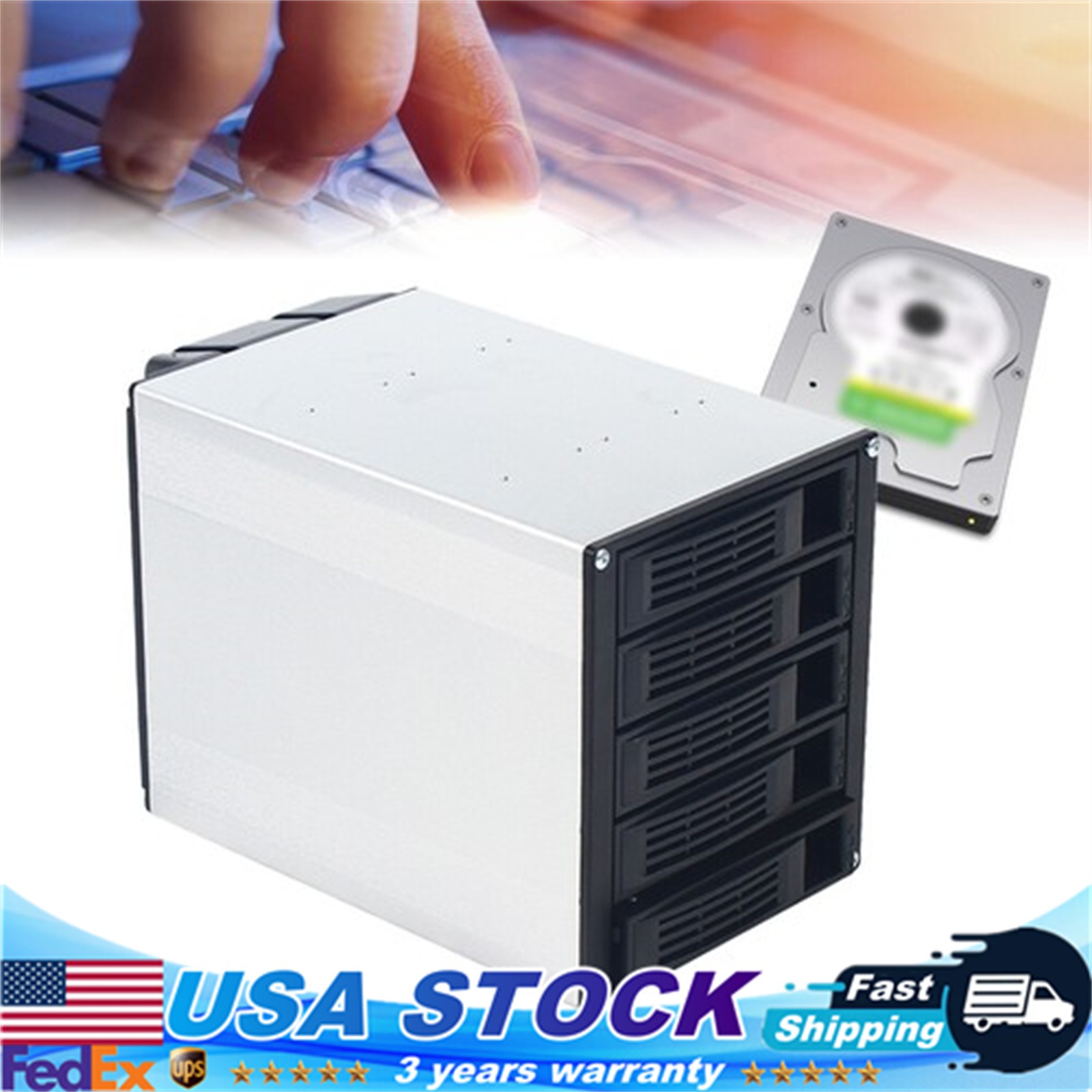 6 Gbps 5 Bay SATA HDD SAS Docking Station 2.5/3.5" Hard Drive Bays