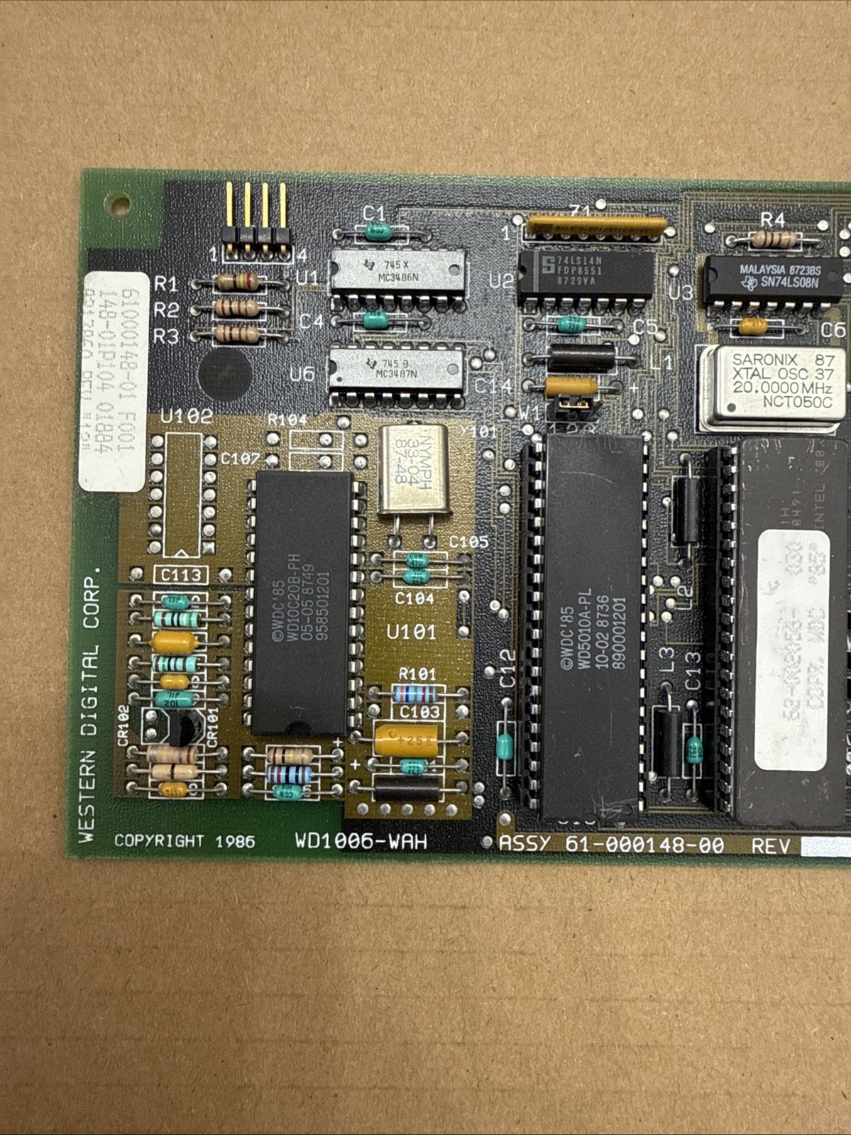 New Old Stock Western Digital WD1006-WAH 16-Bit ISA MFM Hard Drive Controller