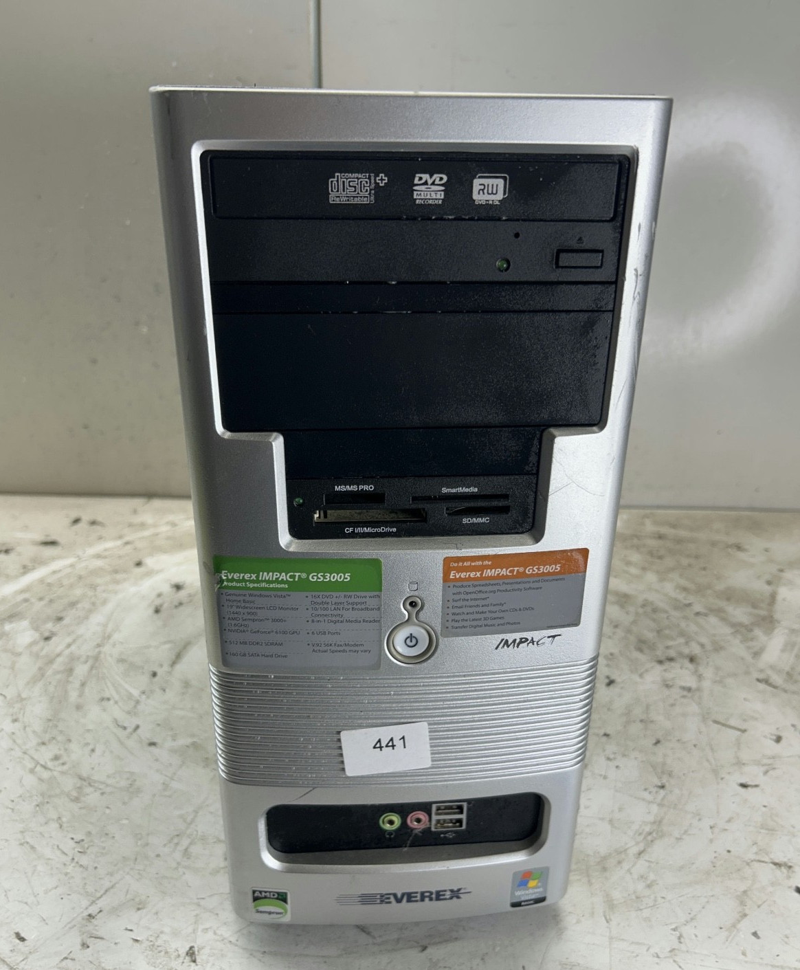 Everex Impact GS3005 AMD Sempron 3000 1.6GHz 512MB NO HDD