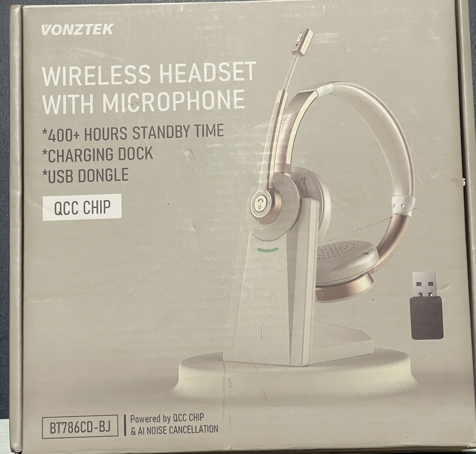 vonztek wireless headset with microphone
