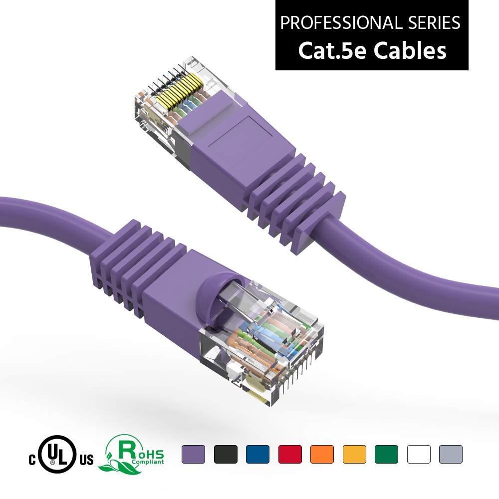 10 Pack of 5Ft CAT5E UTP Ethernet Network Booted Cable Purple