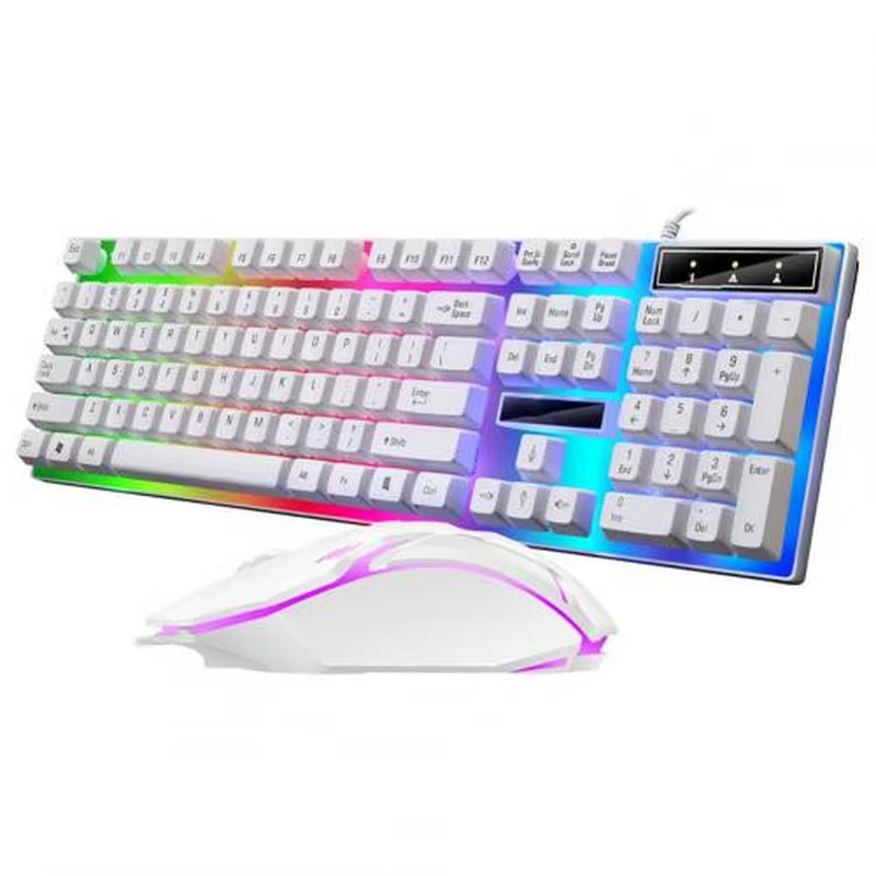 2Pcs/Set G21B RGB Backlight Gaming Keyboard Wired Mouse Kit Office Mouse USB Pl