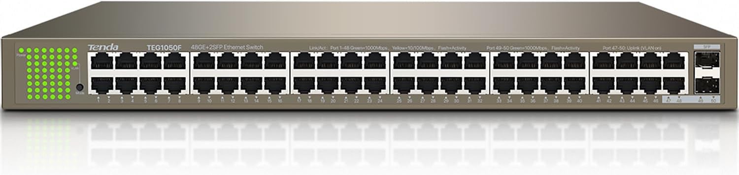 Tenda TEG1050F, 48 Port Gigabit Switch, Unmanaged Ethernet Switch with 48 Gig