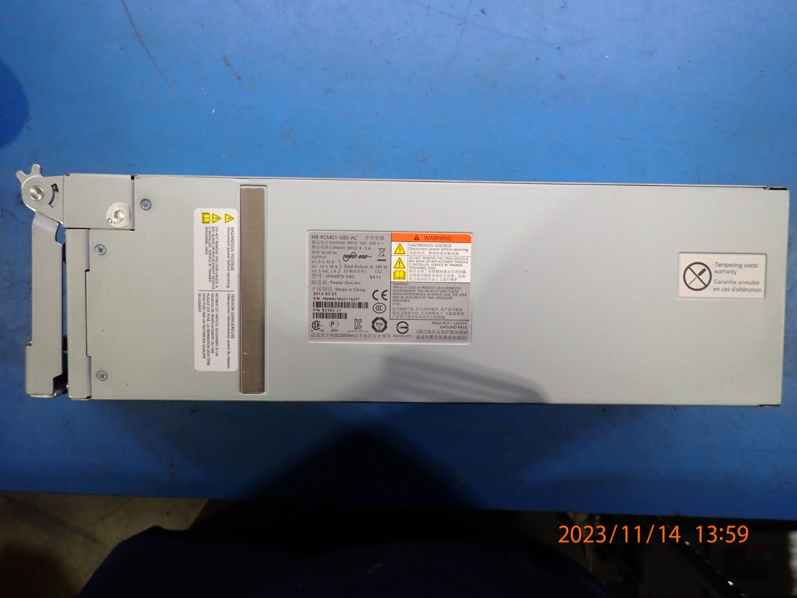 IBM 00AR038 85Y6074 V7000 GEN1 580W High Efficiency PSU Server Power Supply