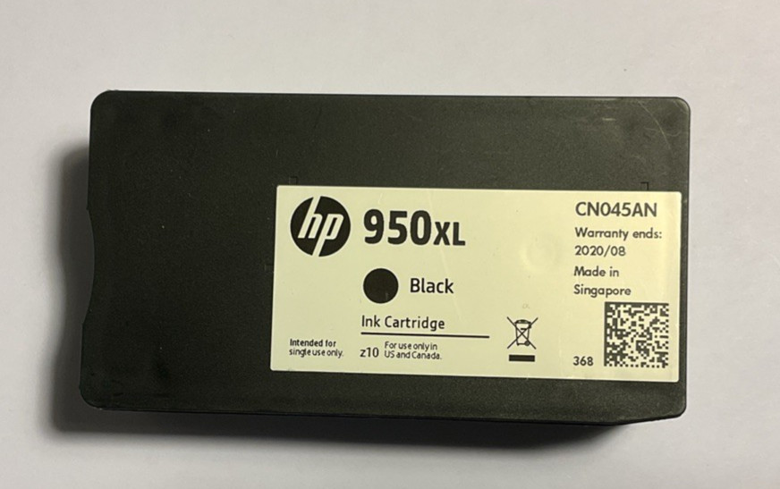 HP 950XL High Yield Black Toner Cartridge (CN045AN - one cartridge) Exp 08/2020