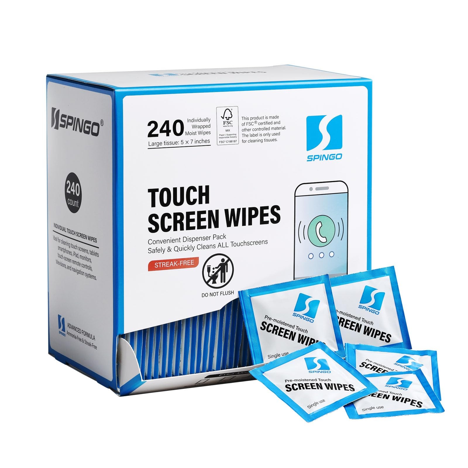 240 Count Screen Wipes, Screen Cleaner Wipes for Electronics, Touchscreens