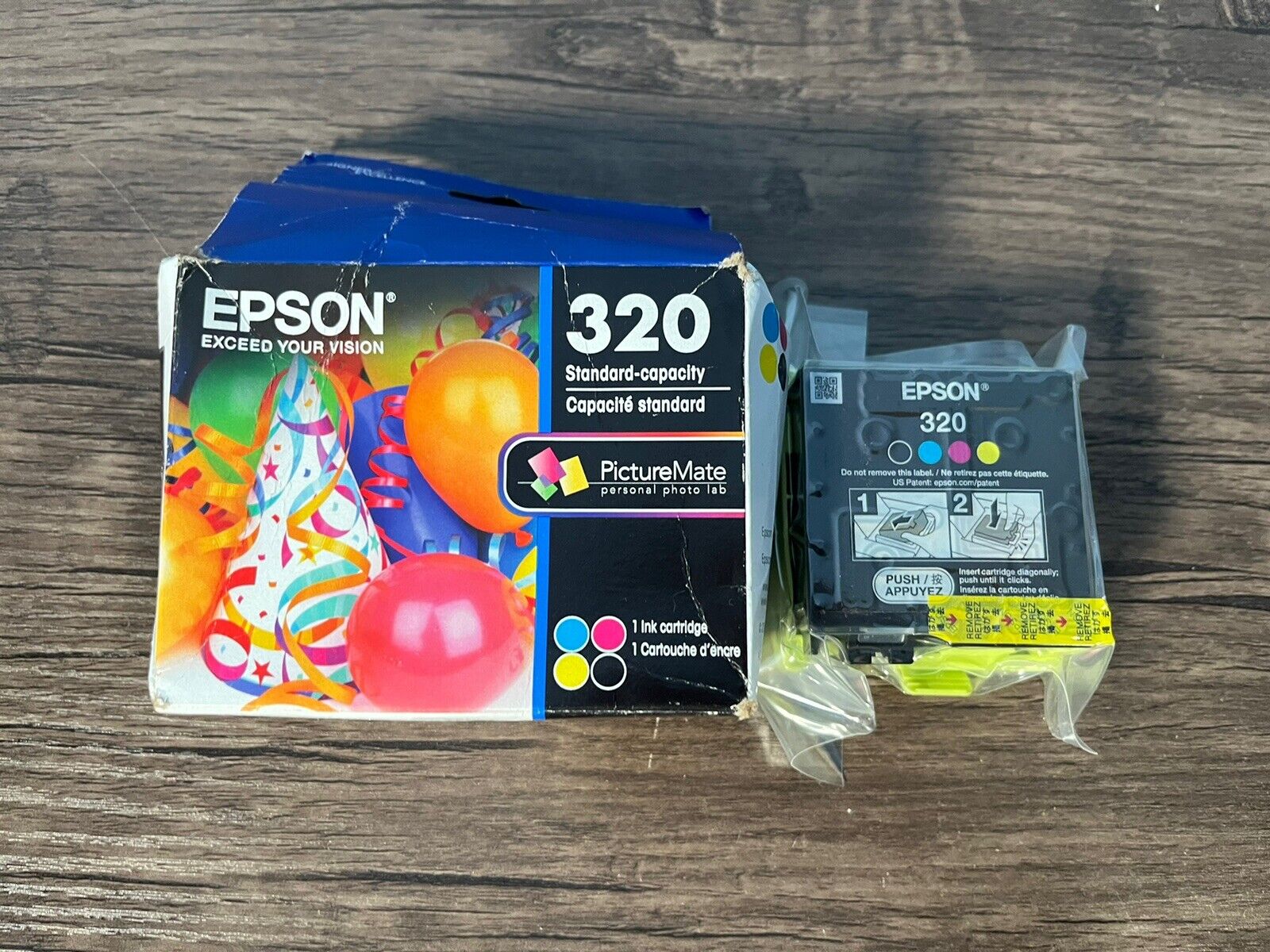 Genuine EPSON 320 Ink Cartridge T320 PictureMate Multi Color PM-400 Exp 09/2026