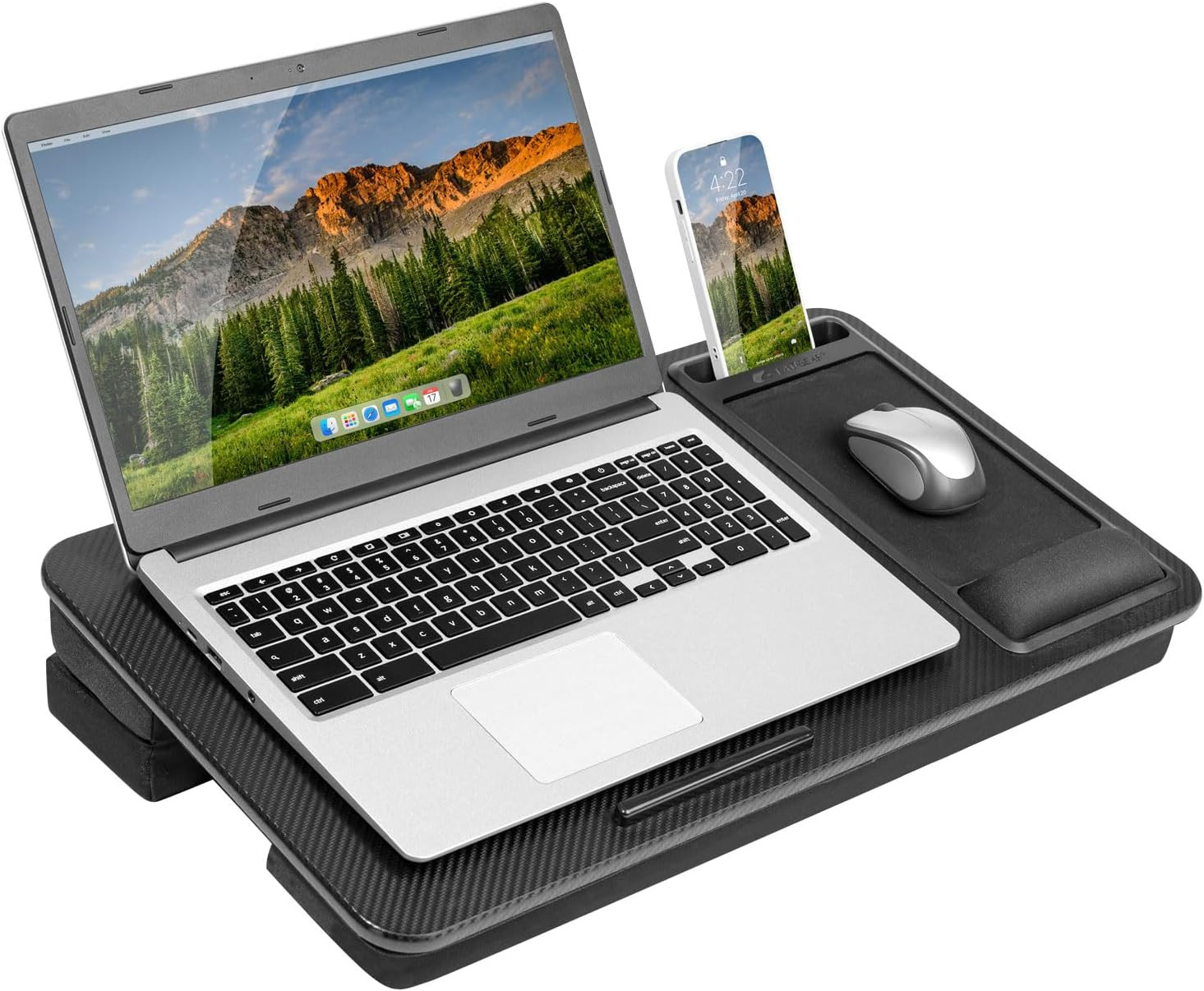 Extra Large Adjustable Lap Desk – Black Carbon, Fits 17.3" Laptops