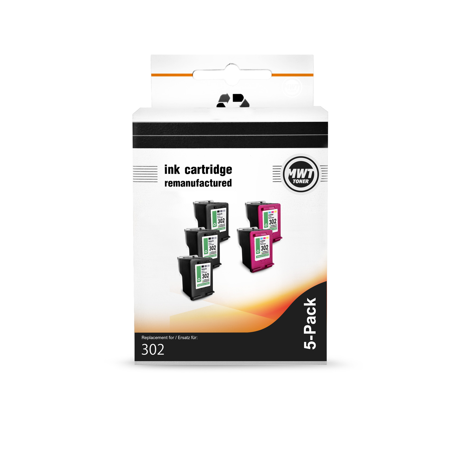 5X MWT Ink 3+2 Replaces HP FU67AE FU68AE FU67A FU68A 302XL 302 XL NO302XL