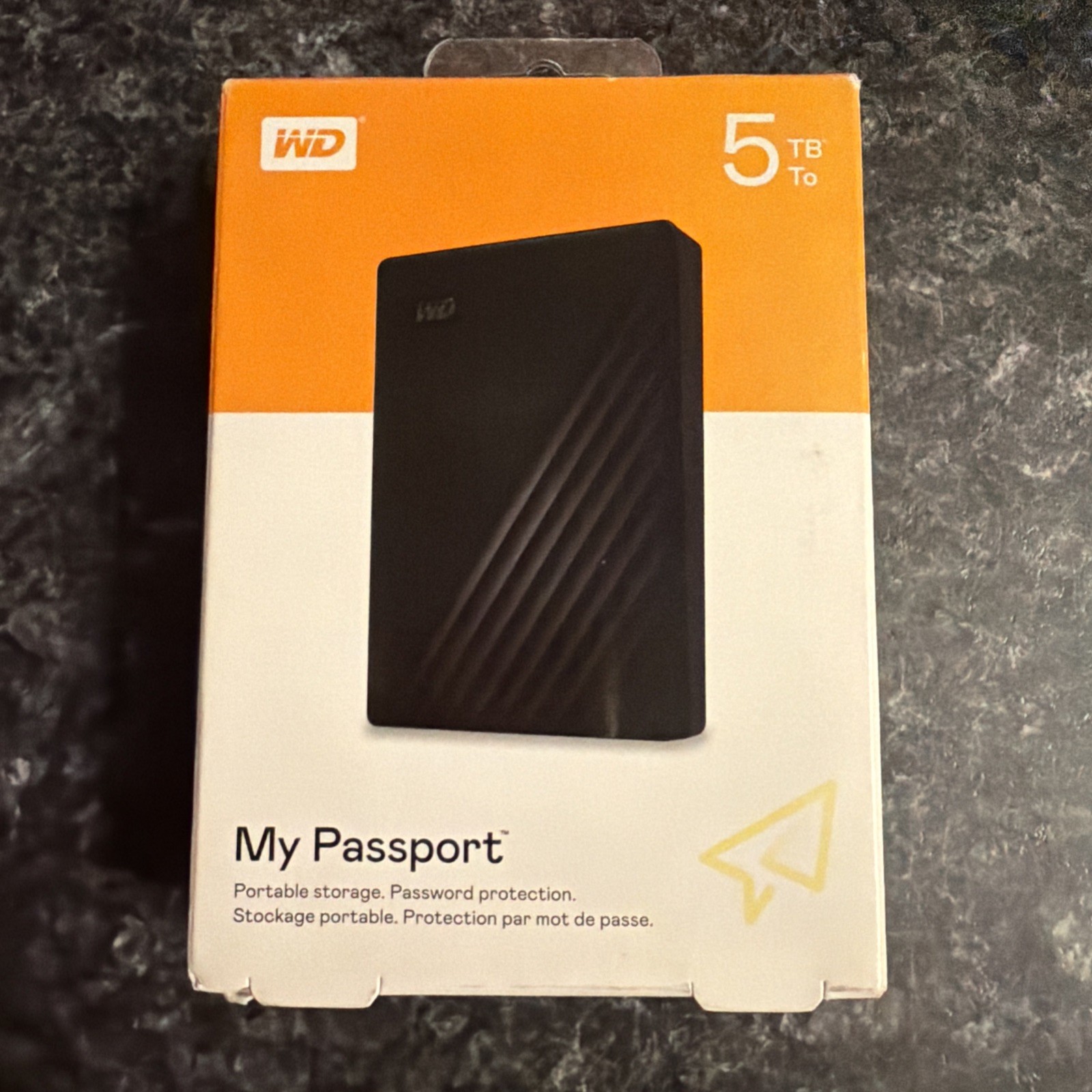 Western Dig Passport Port HD , 5TB Blk WDBPKJ0050BBK-WESN  New Factory Sealed