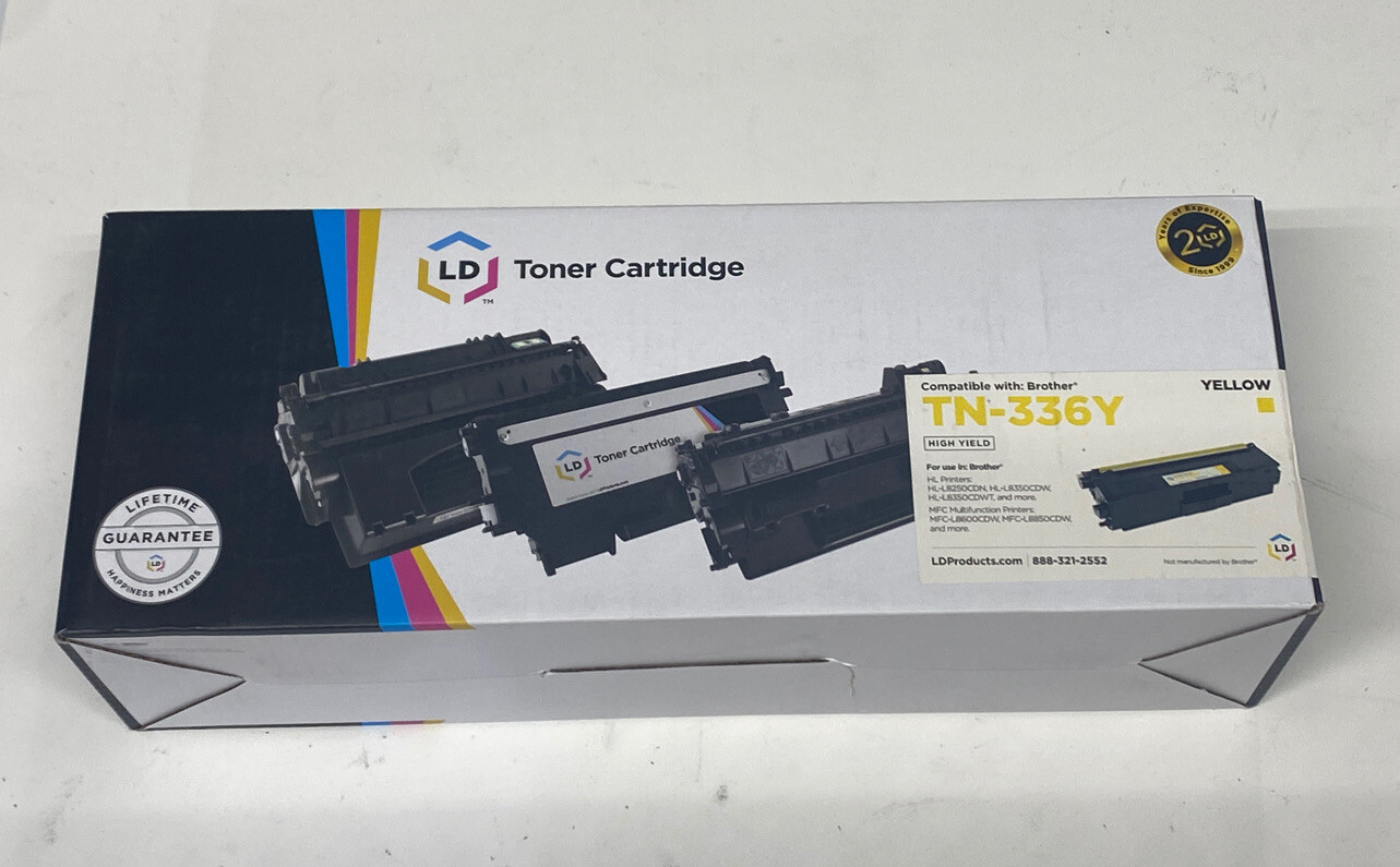 LD TN336Y TN336 Yellow High Yield Laser Toner Cartridge for Brother Printer New