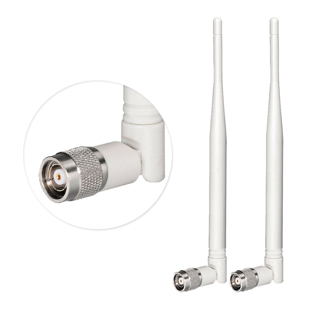 2-Pack 2.4GHz 5dBi RP-TNC White WiFi Antenna for Netgear TP-Link WiFi Router AP