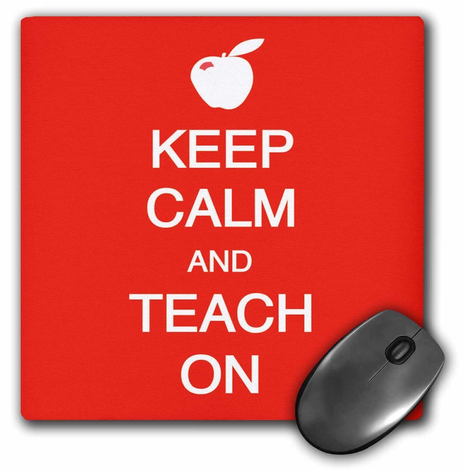 3dRose Keep calm and teach on MousePad