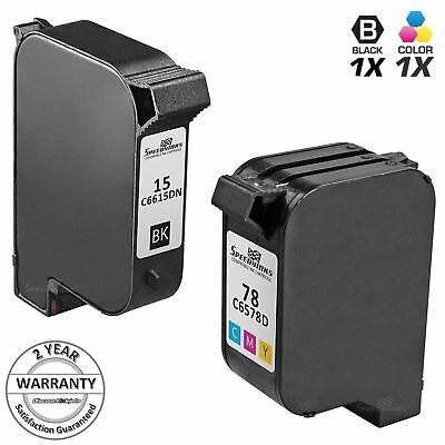 2pk Reman for HP 15 78 C6615DN C6578DN DeskJet 3820 920 940 PSC 750 950 310