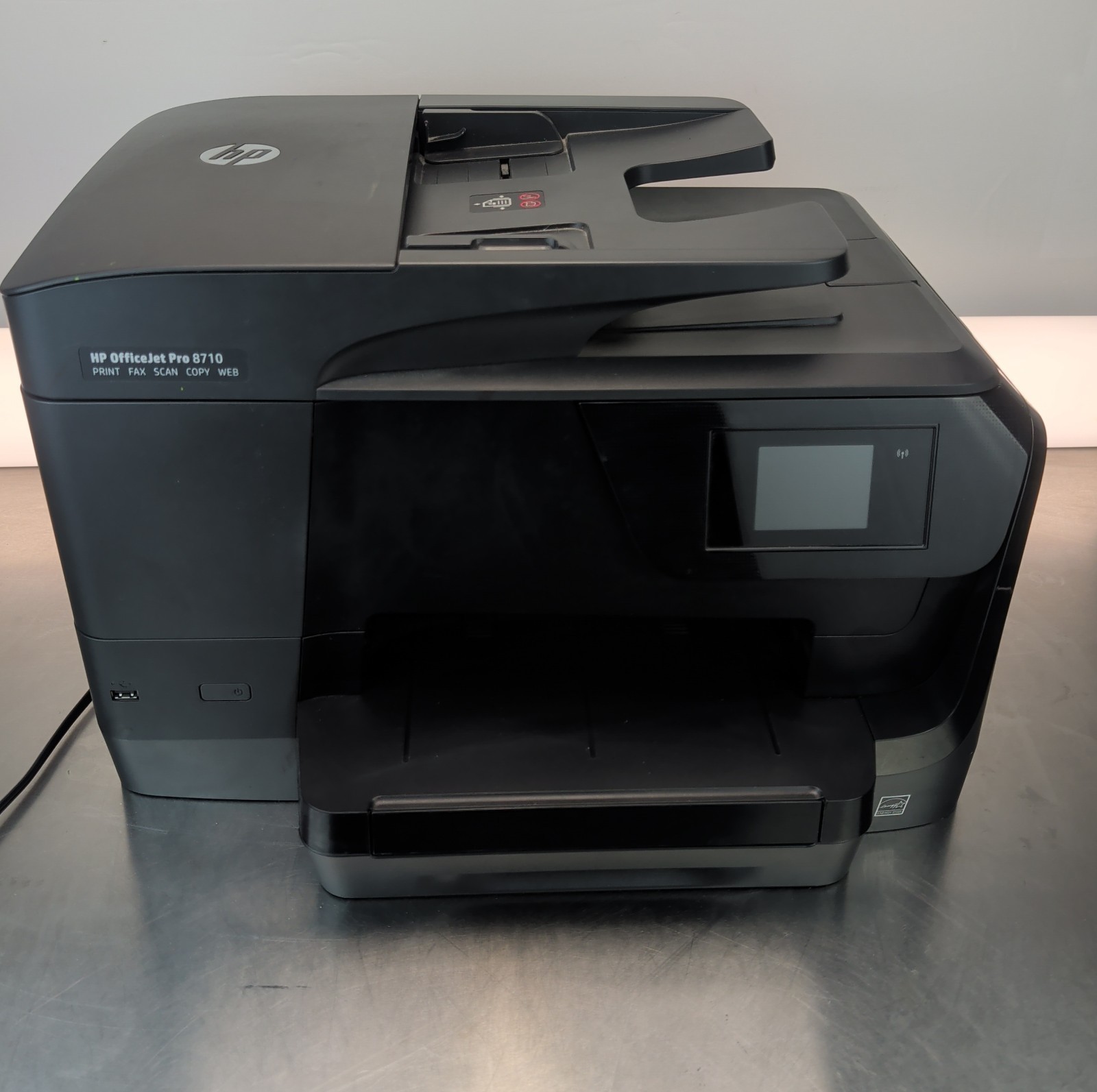 HP OfficeJet Pro 8710 Color Inkjet All-In-One Printer Tested (Needs Ink)