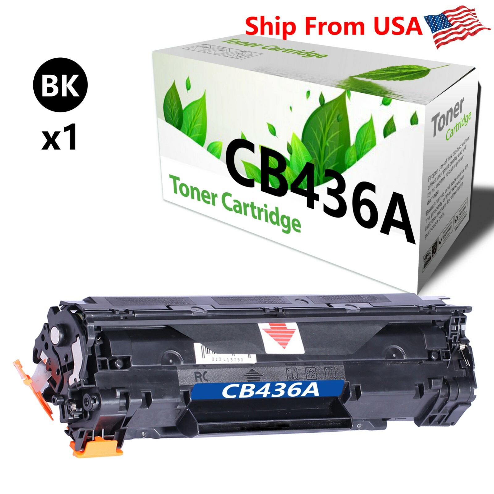 1-PK CB436 CB436A Toner Cartridge 436A for M1522n P1505 Printer