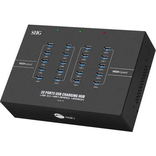 Siig 239551 Ac Id-us0611-s1 20-port Industrial Usb 3.1 Hub With Charging Brown