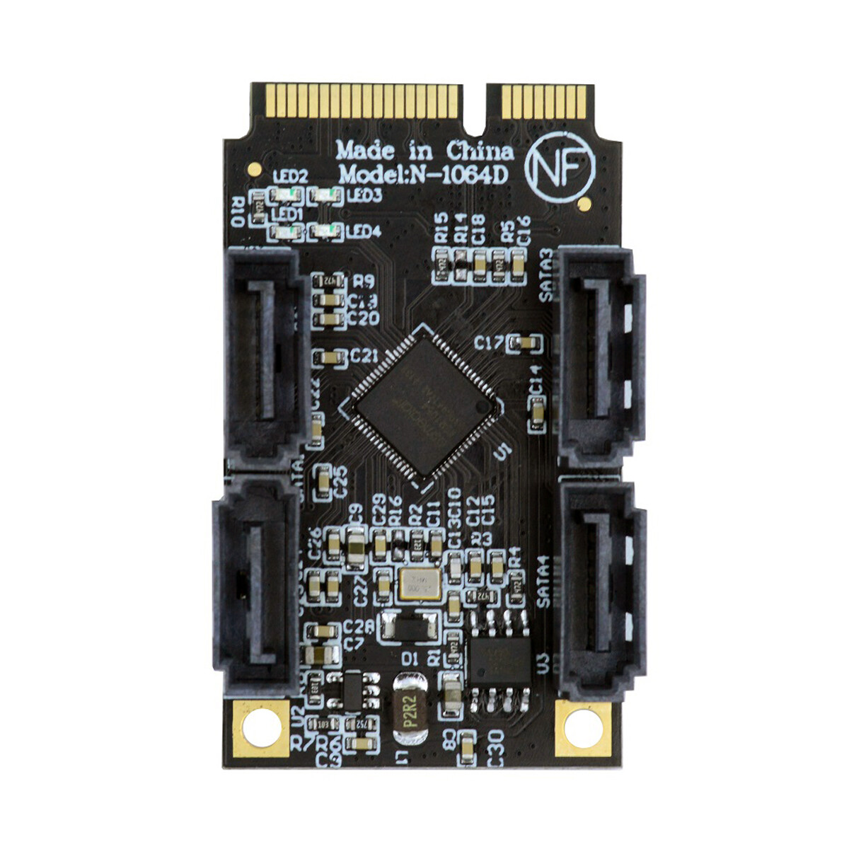 CABLECY Mini PCI-E PCI Express to SATA 3.0 Four Ports Adapter Converter Card