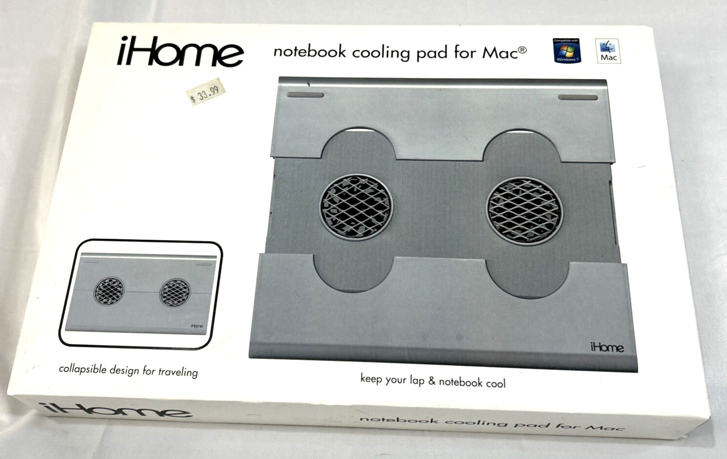 iHome Mac Notebook Cooling Pad Macbook 13" Air 11",13" Pro 13", 15", 17"-SHIP24H