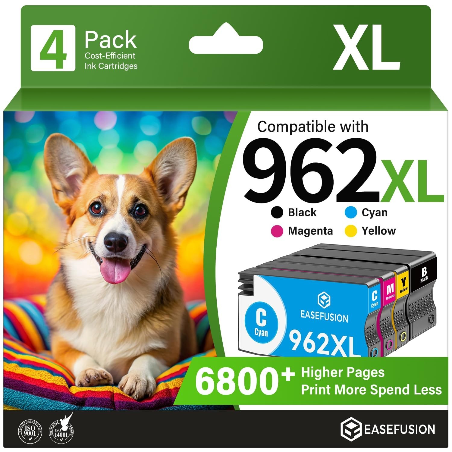 EaseFusion 962XL Replacement for HP 962XL Ink Cartridges Combo Pack HP962XL H...
