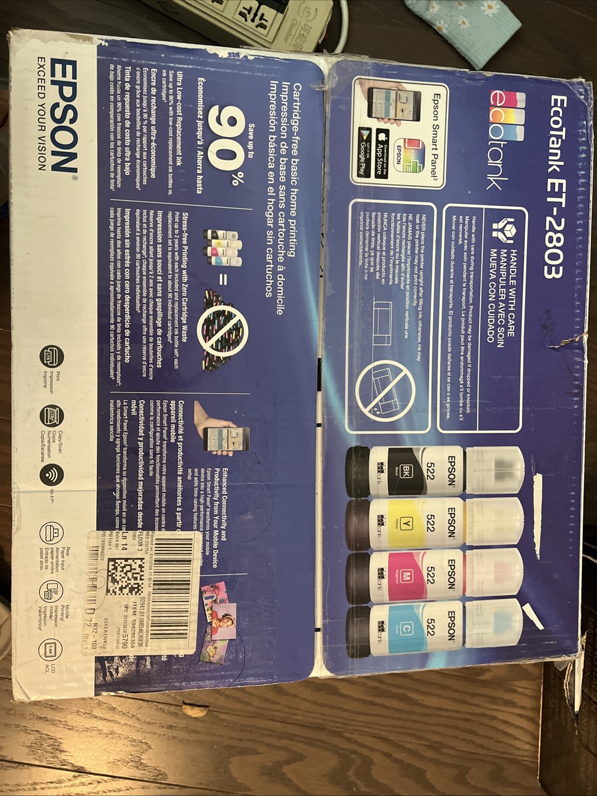 Epson EcoTank ET-2803 Color Inkjet All-In-One Printer - White