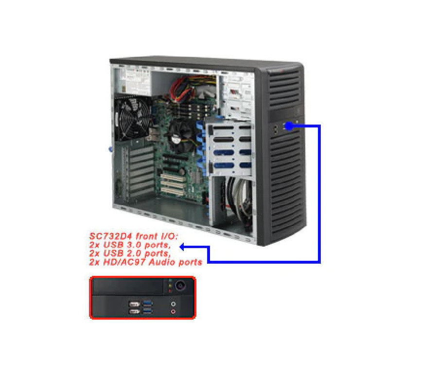 SuperMicro CSE-732D4-903B Mid Tower Chassis