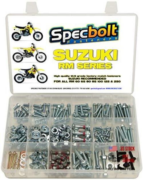 250pc Specbolt Suzuki RM Two Stroke Bolt Kit for Maintenance & Restoration of