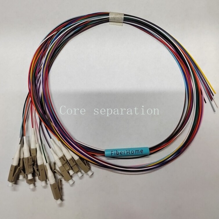 FiberHome LC UPC OM3 Fiber Optic Pigtail 1.5m 12 Strand Fiber Optic Pigtail
