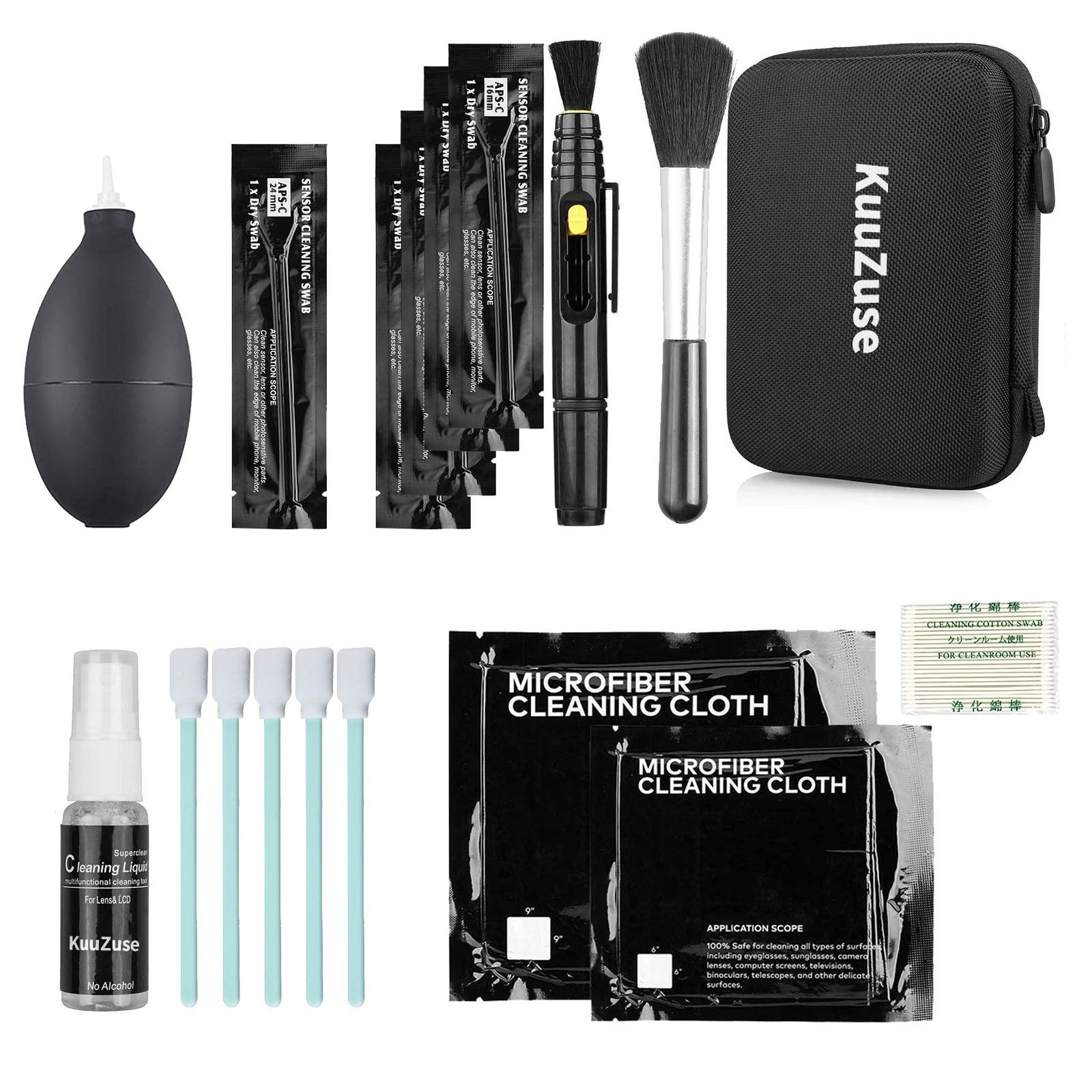 Professional DSLR Camera Cleaning Kit with APS-C Cleaning Swabs, Microfiber C...