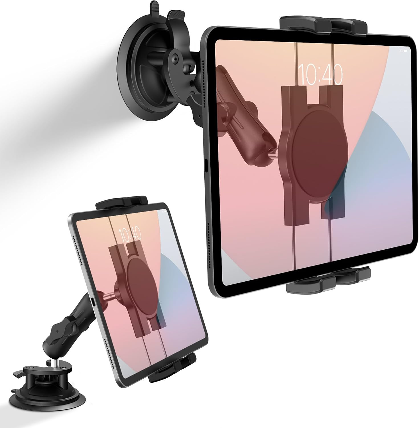 Heavy Duty Aluminum Ipad Suction Mount for Truck, Car Tablet Holder Bracket