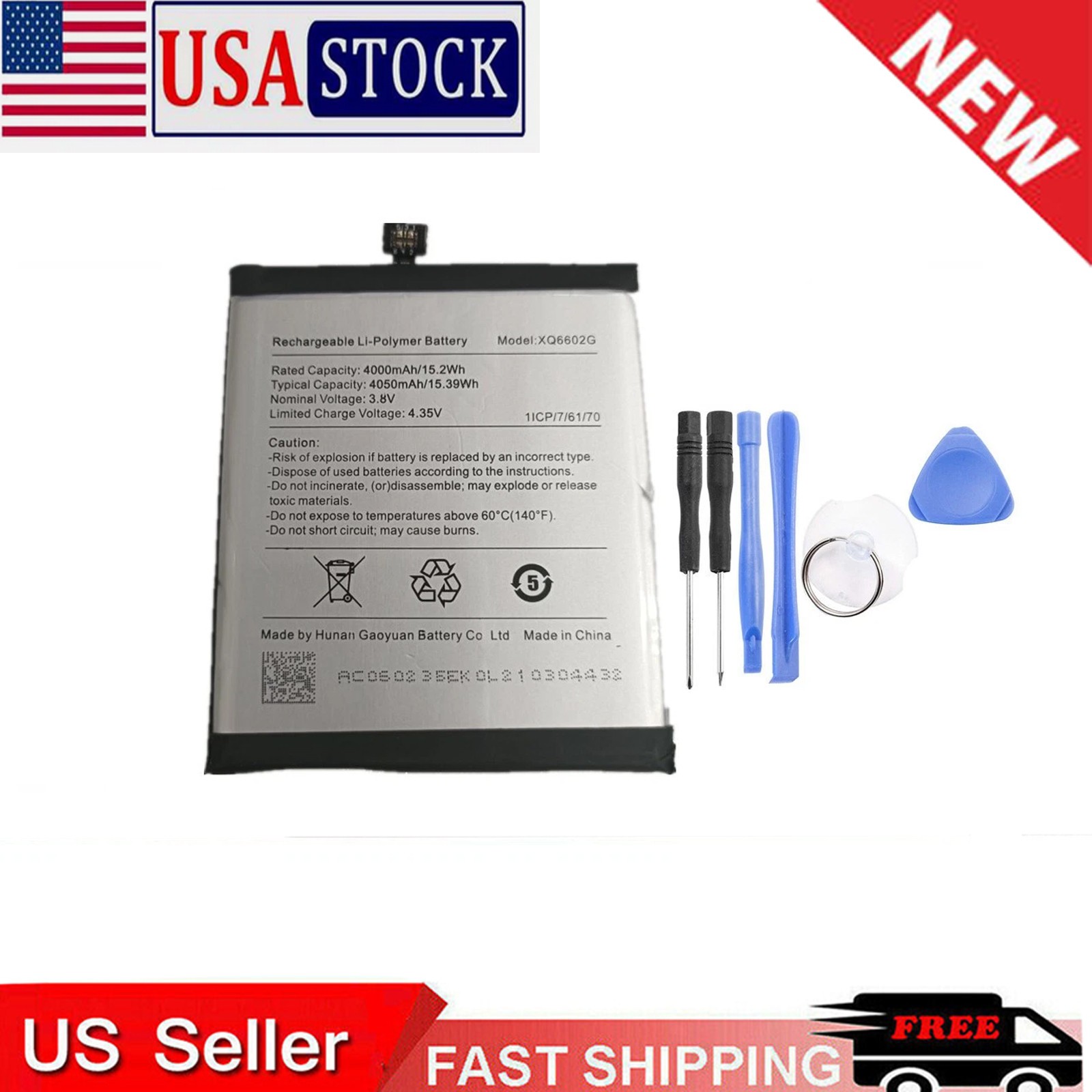 Replacement 3.8V Battery For Caterpillar Cat S62 XQ6602G 4000mAh/15.2Wh Phone US