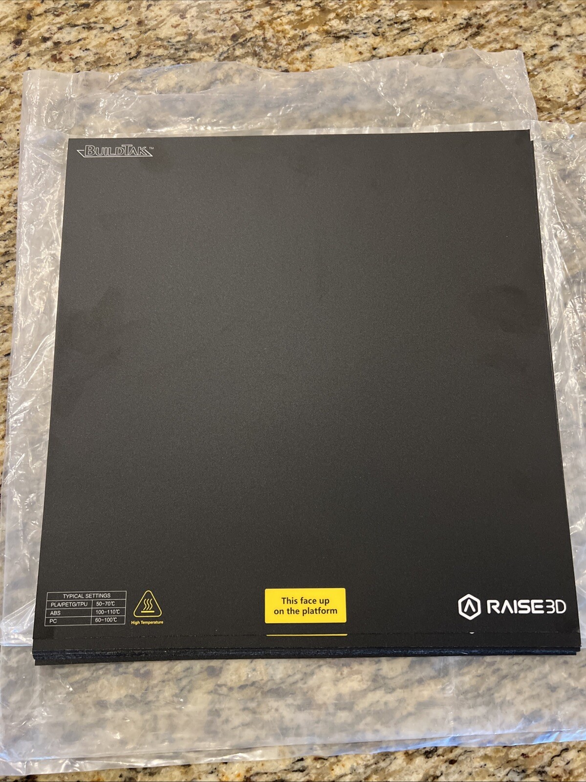 RAISE 3D, The E2 - BUILDTAK Surface OEM - 254mm X 368mm - New