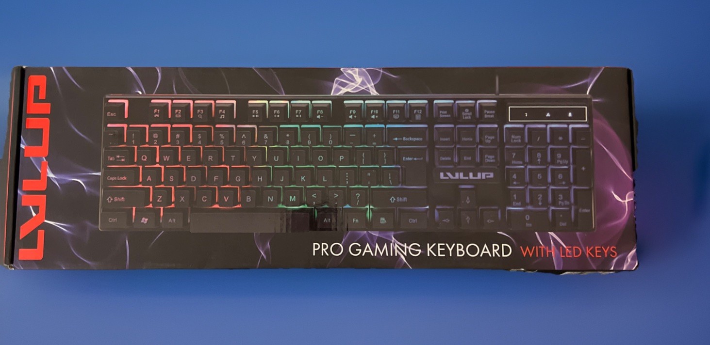 Lvlup Pro Gaming Keyboard with Light Up Colors LED Keys LU734 - NEW-Unopened