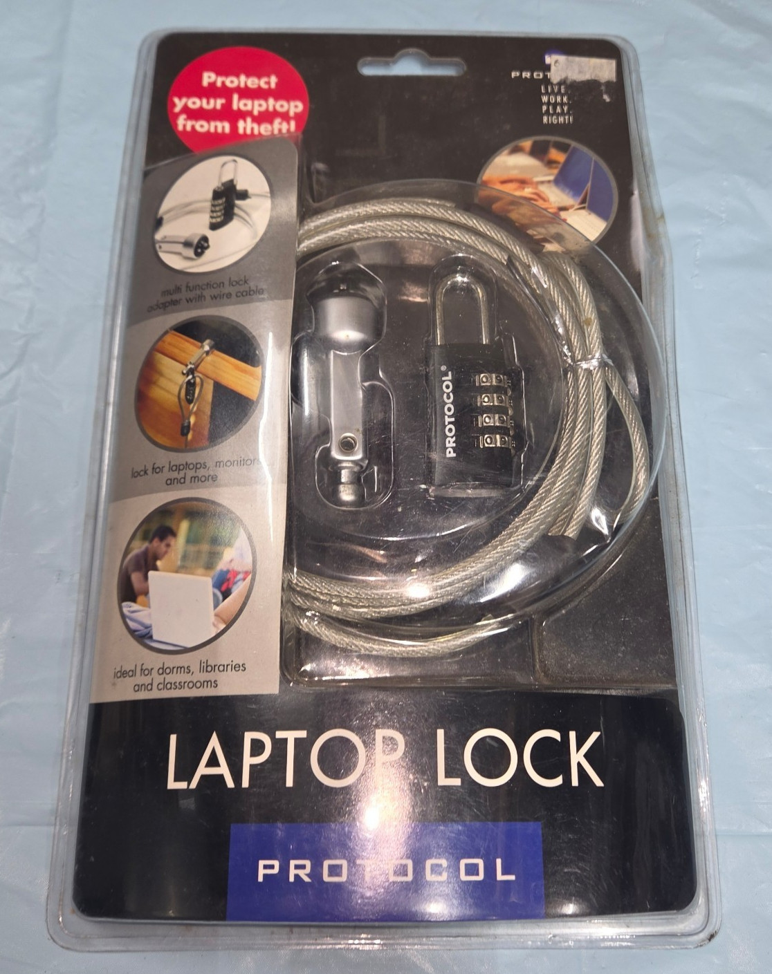 Protocol Secure Laptop Cable Selectable Combination Lock Anti-Theft - Brand New