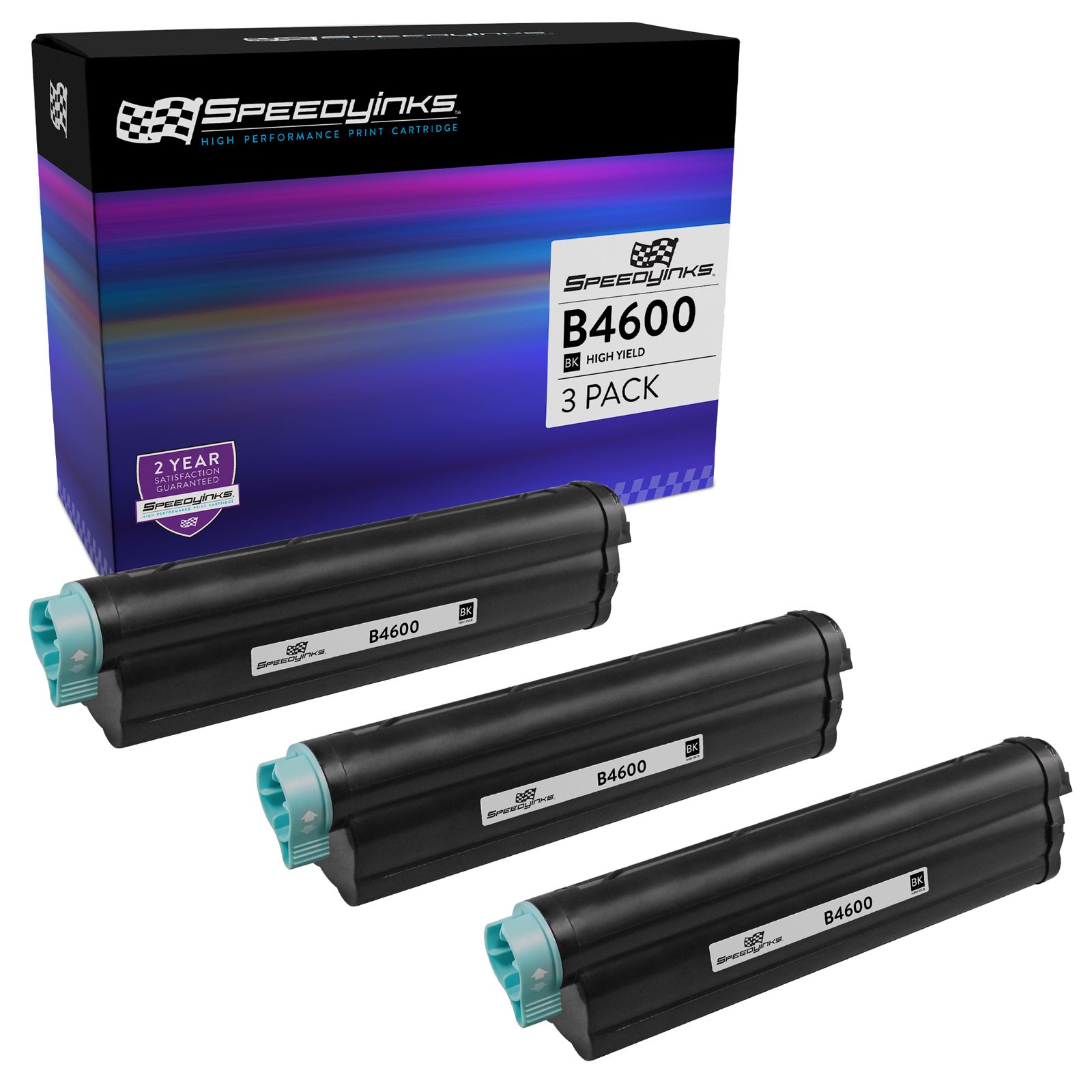 Speedy Compatible 3PK Okidata 43502001 Type 9 High Yield Black Toner B4600 B4550