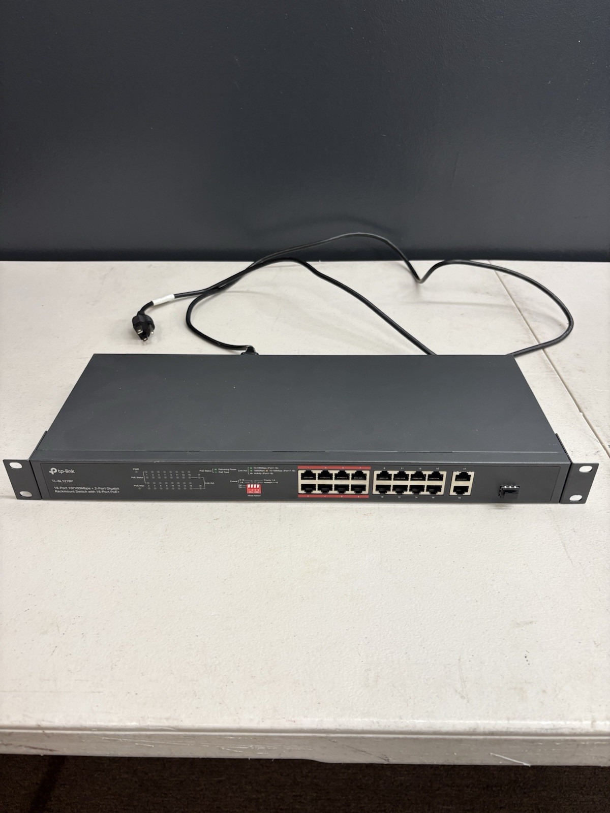 TP-Link TL-SL1218P 16-Port 10/100 PoE+ Rackmount Switch + 2 Gigabit Ports
