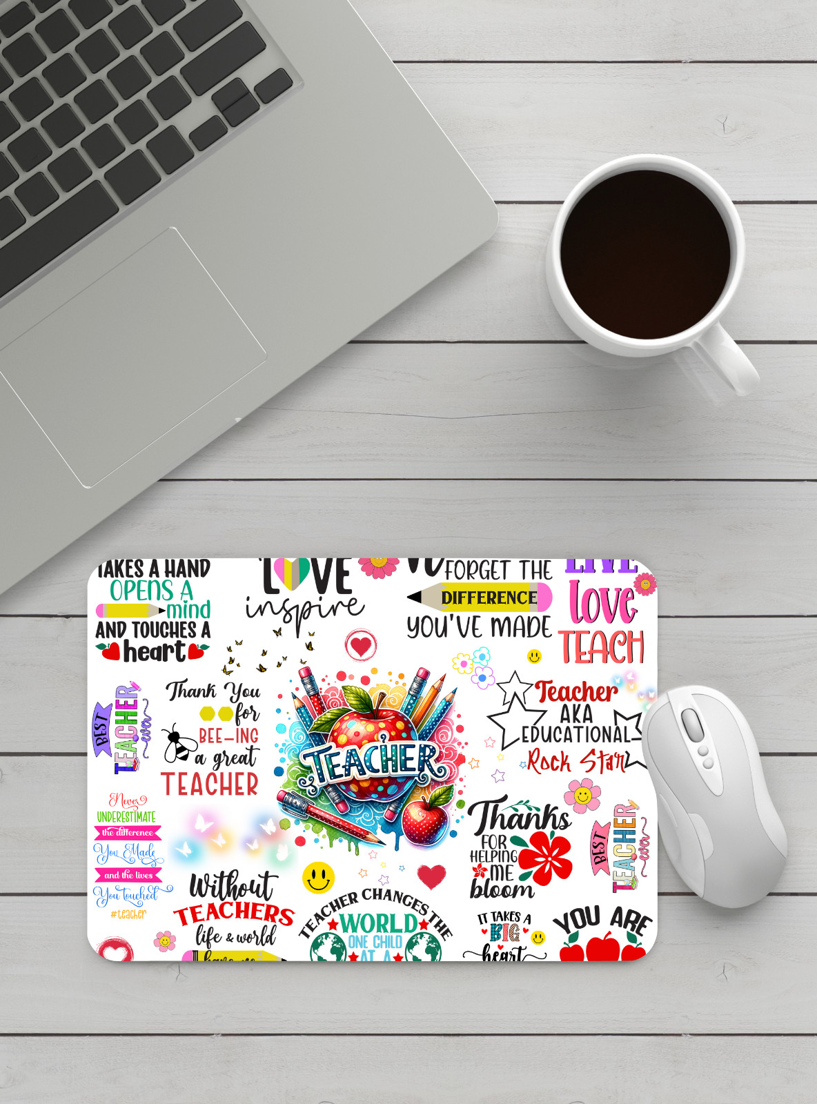 Teacher Gratitude Handmade Designed Mouse Pad.